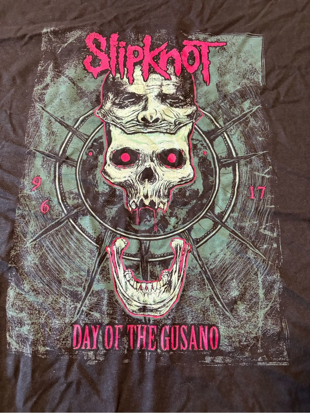 Etsy slipknot Tee - Black with Pink & Green Print 3xl